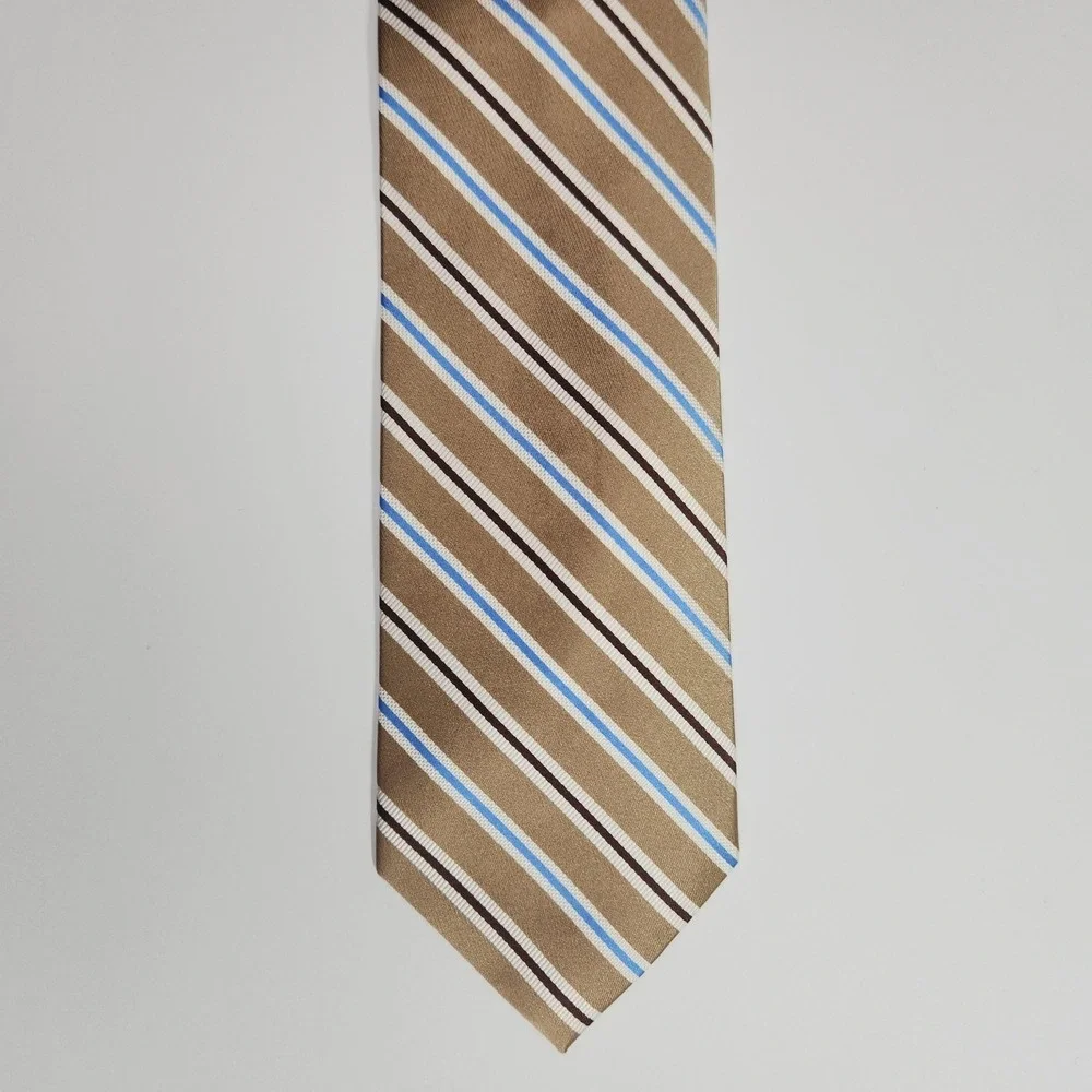 Jos. A. Bank Signature Collection Tie Mens Brown Blue Brown Silk Striped NEW